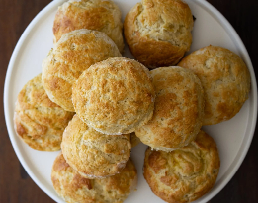 Scones on a round plate